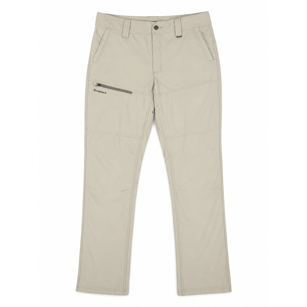 Simms Guide Fishing Pants Men's 34R Tan Khaki Nylon Stretch Hiking Outdoor
